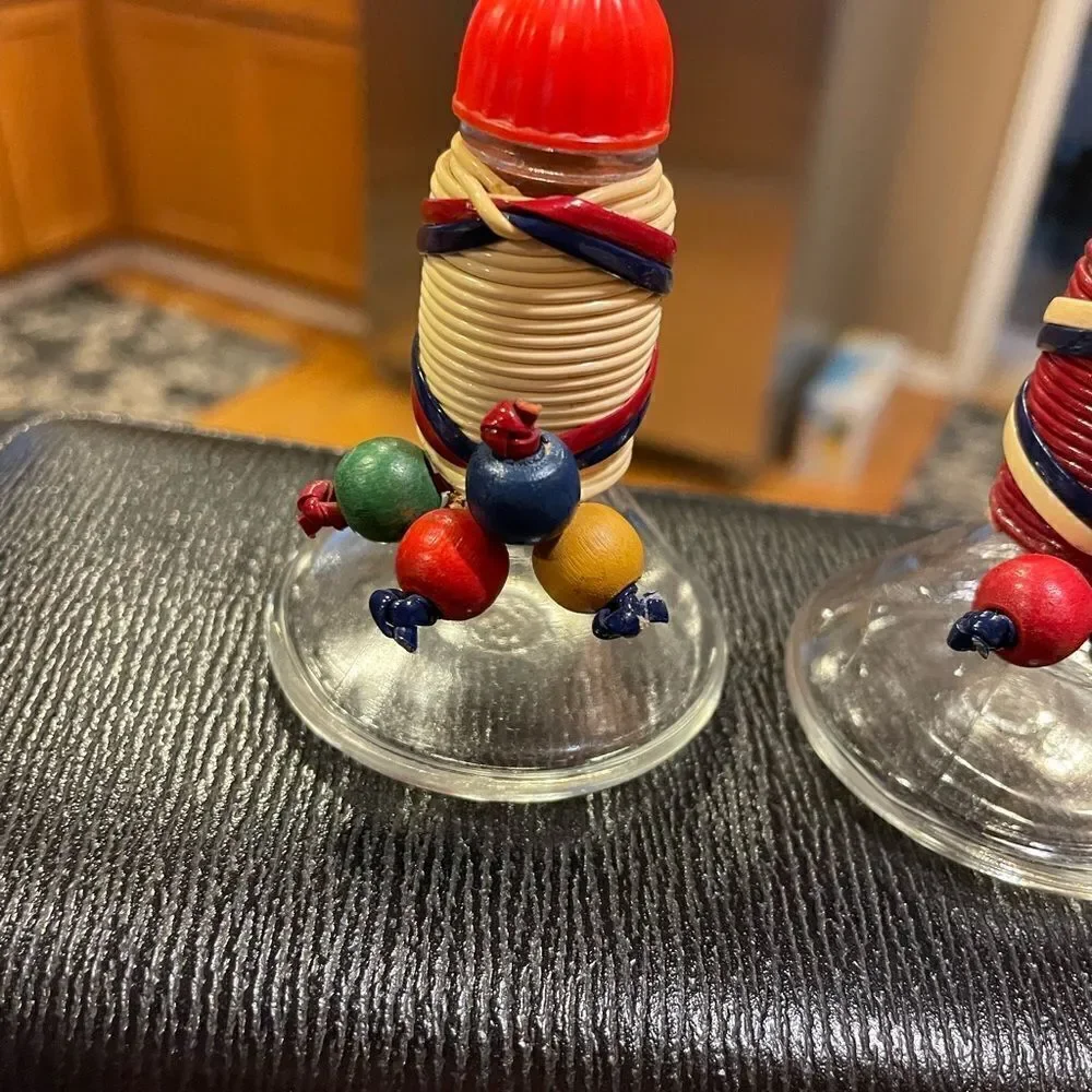 Vintage Nautical Type Glass Salt and Pepper Shakers